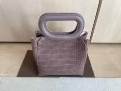 さらに値下げしました‼️パープル クロコダイル風ハンドバッグ