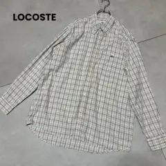 ラコステ　チェックシャツ　Lサイズ　ボタンダウン