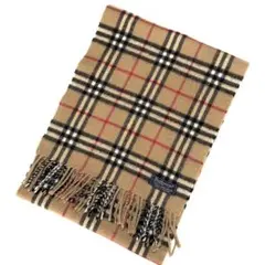 バーバリー　マフラー　ノバチェック　ベージュ　ラムズウール100%　膝掛け