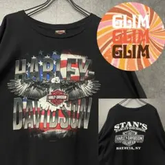 USA製◆古着◆ハーレーダビッドソン イーグル　半袖Tシャツ ブラック 2XL