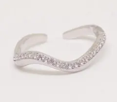 18K RGP プラチナ ダイヤCZ ハーフ エタニティ リング yu1158e