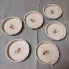 小皿 ６枚セット 昭和レトロ　花柄