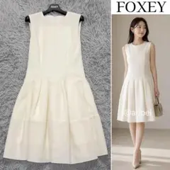 美品【定価14万】FOXEY フォクシー JASMIN WHITE DRESS - メルカリ