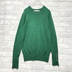 ZARA ザラ ニット M相当 グリーン 金ボタン 鮮やか 大人可愛い 派手のサムネイル