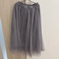 GU グレー チュールフレアスカートMサイズ