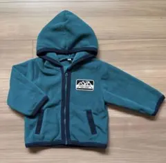 西松屋　ベビー　男の子　フリースジャケット　グリーン×ネイビー　80cm