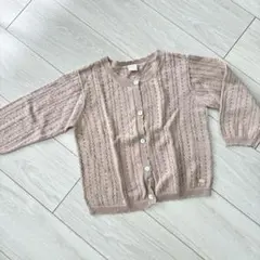テータテート　バースデイ　100 綿　カーディガン ピンク レース編み
