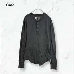 a4030 ギャップ Tシャツ チャコールグレー S ヘンリーネック 長袖 春秋のサムネイル
