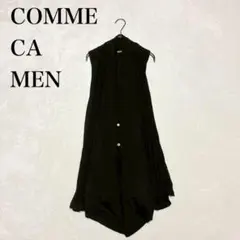 【コムサメン】ノースリーブカーディガン(M)カシミヤ混 カジュアル シンプル 黒のサムネイル