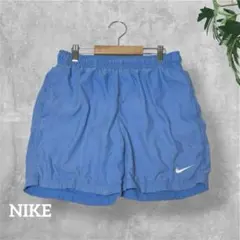 【希少カラー】ナイキ ショートパンツ メッシュ裏地　ホワイトスウッシュ　青　L