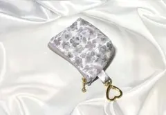 ハート型ナスカン付きミニポーチ＊リバティラミネート