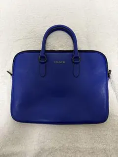 COACH 2WAYレザービジネスバッグ（ブルー）