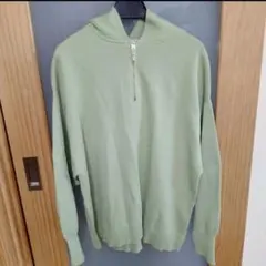 ハーフジップアップ ニットフーディ　anyfam