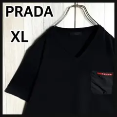 3796【人気デザイン・XL・美品】プラダ ラバーロゴ＆ポケット 半袖 Tシャツのサムネイル