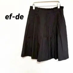 3831M○エフデ　ひざ丈・ミニスカート　黒　ブラック　フレア　フリル　シンプルのサムネイル