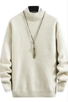 セーター/メンズ ニット厚手秋冬ハイネック 無地カジュアルおしゃれ大きいサイズ