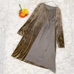 【GEORGES RECH】ベロアワンピース 38 M 日本製 茶