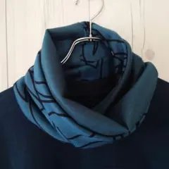 【ハンドメイド】スヌード ネックウォーマー (ブルー×ブルーグリーン)