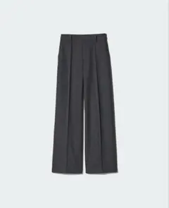 ブラッシュドジャージーワイドパンツ　丈長め　Ｌ　ダークグレー