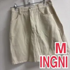 【INGNI イング】ベージュ デニム ミニスカート タイト M