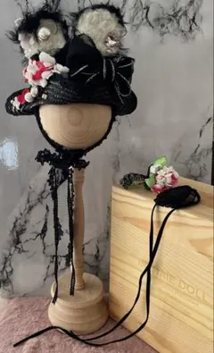 人気作家様◾️帽子と傘のセット◾️ミニチュア ブライス アウトフィット ぬいぐるみ ブライス アウトフィット INITIAIE DOLL 海外作家様 帽子 木箱付