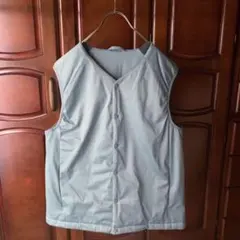 k*3様 古着 ベスト レトロ ブルーグレー Y2K 重ね着 デザイン