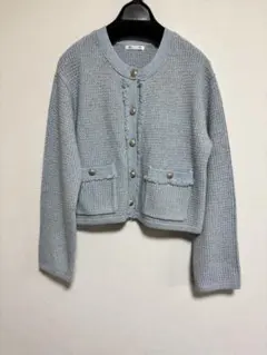 GU フリンジダブルポケットニットジャケット