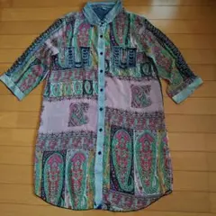 ペイズリー柄 五分袖チュニック