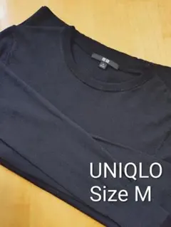 ユニクロ　エクストラファインメリノウール　クルーネックセーター　ブラック