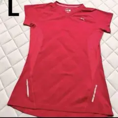 新品未使用　PUMA プーマ Vネック　Tシャツ ピンク　体温調節 クール　L