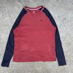 00s Nike 長袖カットソー ラグラン　レッド/ネイビー y2k