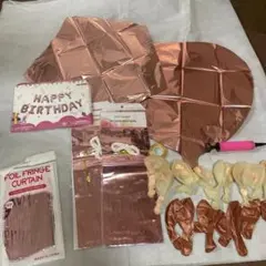 パーティ飾り　誕生日セット　バルーン　ピンクゴールド　ガーランド　風船✖︎10