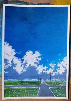 水彩画 月夜の森と鳥 値段は※900円です - メルカリ