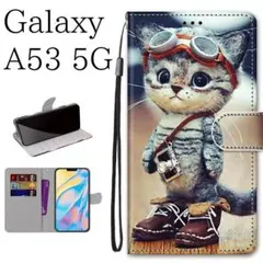 新品■Galaxy a53 5G　手帳型　TPU　ネコパイロット