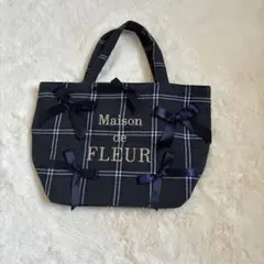 Maison de FLEUR チェック柄 リボン トートバッグのサムネイル