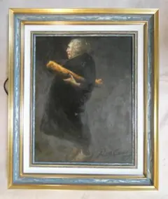 絵画 油絵　鴨居玲「人物」 サイン 額装済み 肉筆手描き F6サイズ 絵画 油絵 鴨居玲「人物」 サイン 額装済み 肉筆手描き F6サイズ