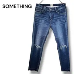 サムシング　ダメージデニム　スキニージーンズ　カットオフ　サイズS