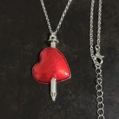 釘とハート型ペンダントネックレス パンク系 原宿系 モード系