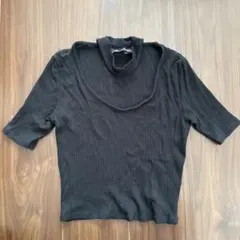 ベルシュカ　リブ編み ブラック Tシャツ M チョーカーネックのサムネイル