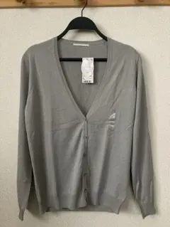 【未使用タグ付】 ユニクロ 長袖 UVカットVネックカーディガン　グレー　L