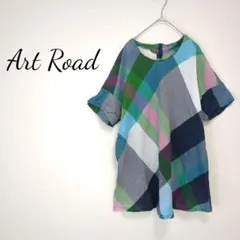 Art Road ブラウス クルーネック マルチカラー チュニック丈 柄物 総柄
