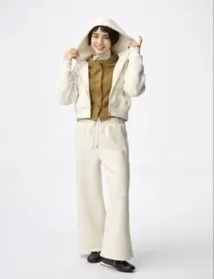 GU パフスウェットバギーパンツ　NATURAL／XXL 丈短め