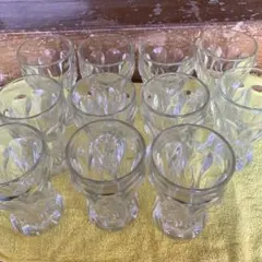 波模様　ガラスコップ 昭和レトロ　パフェ　クリームソーダ　純喫茶 4個