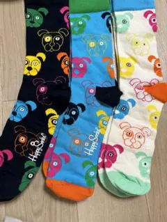 Happy Socks クルーソックス 3足セット 　新品