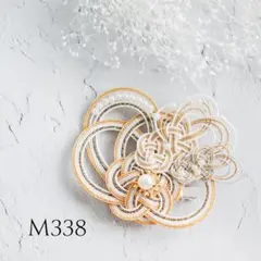 水引髪飾りクリップピン 着物の髪飾り 金銀茶 M338