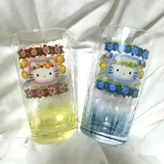 ハローキティ ダニエル ペア グラス 希少 レア レトロ ハイビスカス セット