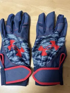 バッティング用手袋 アンダーアーマーネイビー/レッド