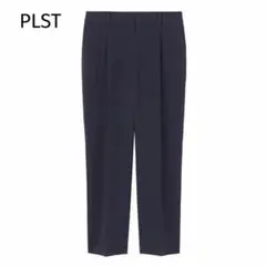 PLST プラステ テーパードパンツ ネイビー トリアセテートM オフィス