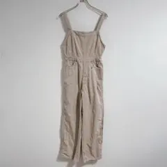 【ツーピンク】ベージュ コーデュロイ サロペット オーバーオール M