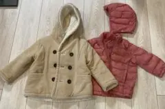 西松屋 ボアコート＋ユニクロ 中綿ジャケット まとめ売り 90 女の子 冬用